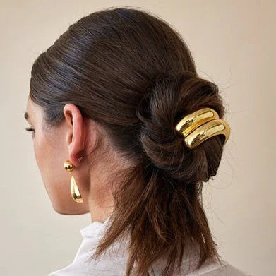 Glossy Double Arch Pony Cuff Gold