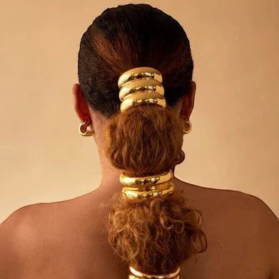 Glossy Double Arch Pony Cuff Gold