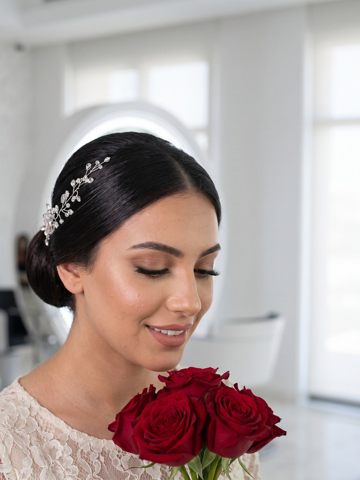Bridal jewelled headband at Kingdom of Beauty, Abu Dhabi