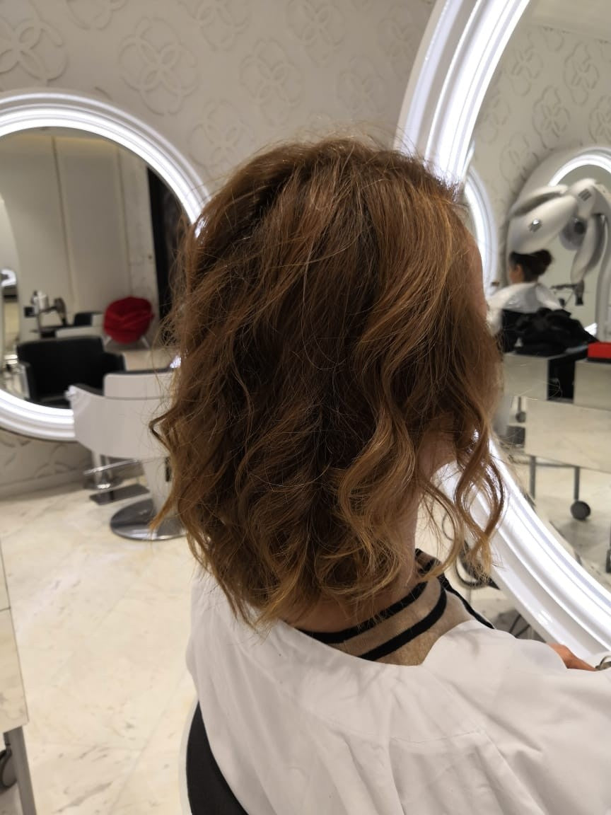 Auburn wavy bob colour by Kingdom of Beauty, Abu Dhabi