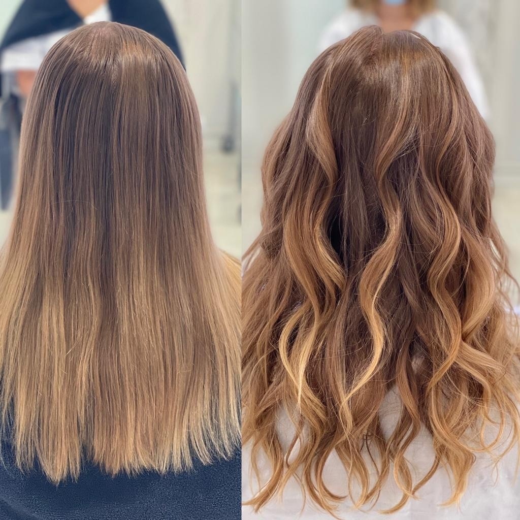 Before and after caramel balayage by Kingdom of Beauty, Abu Dhabi