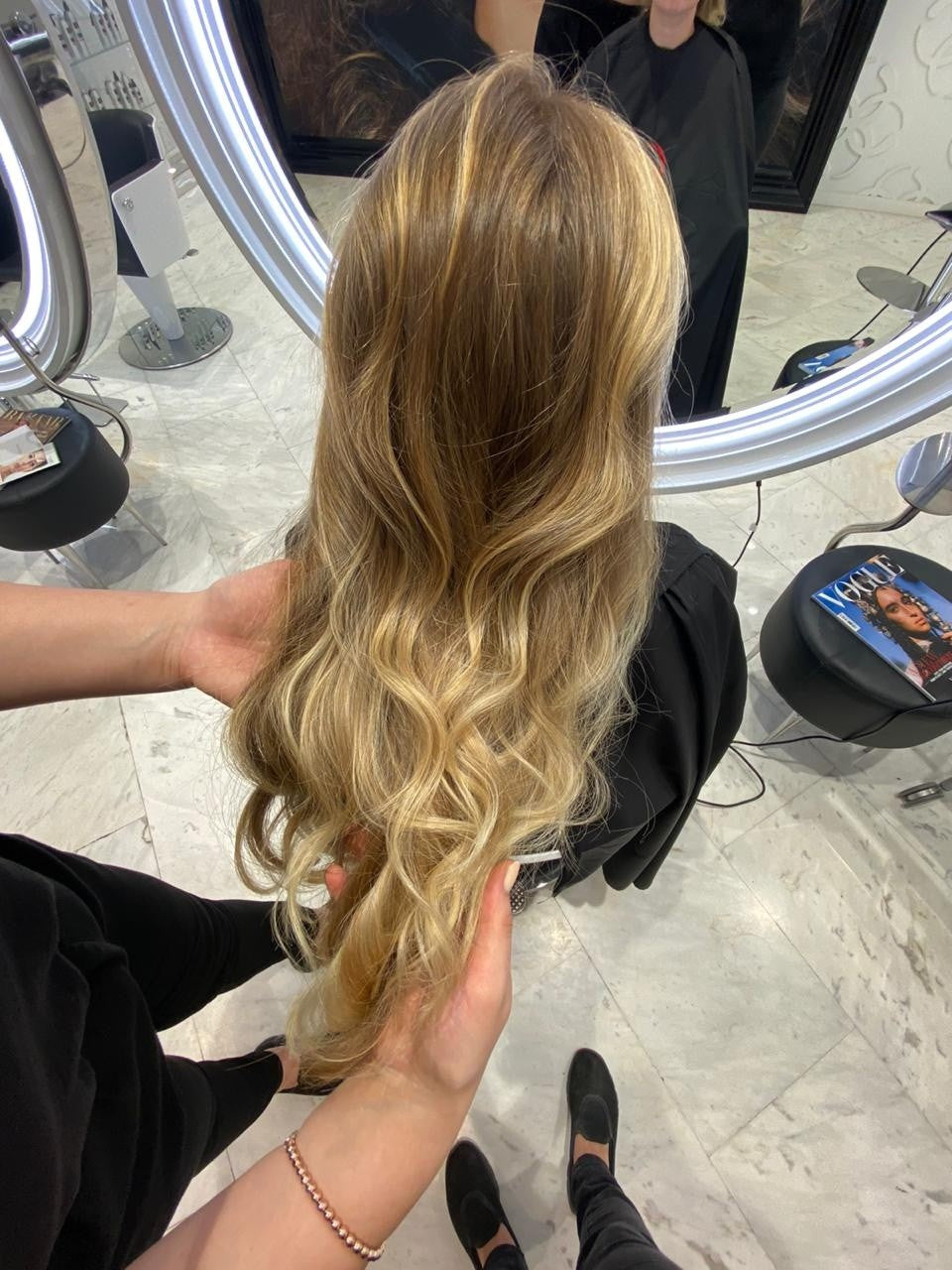 Long blonde balayage by Kingdom of Beauty, Abu Dhabi