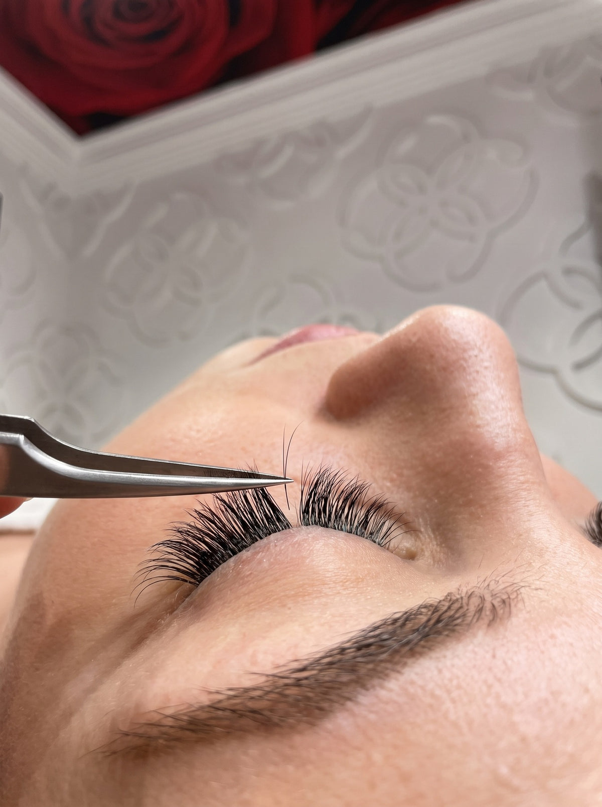 Eyelash extension close-up at Kingdom of Beauty, Abu Dhabi