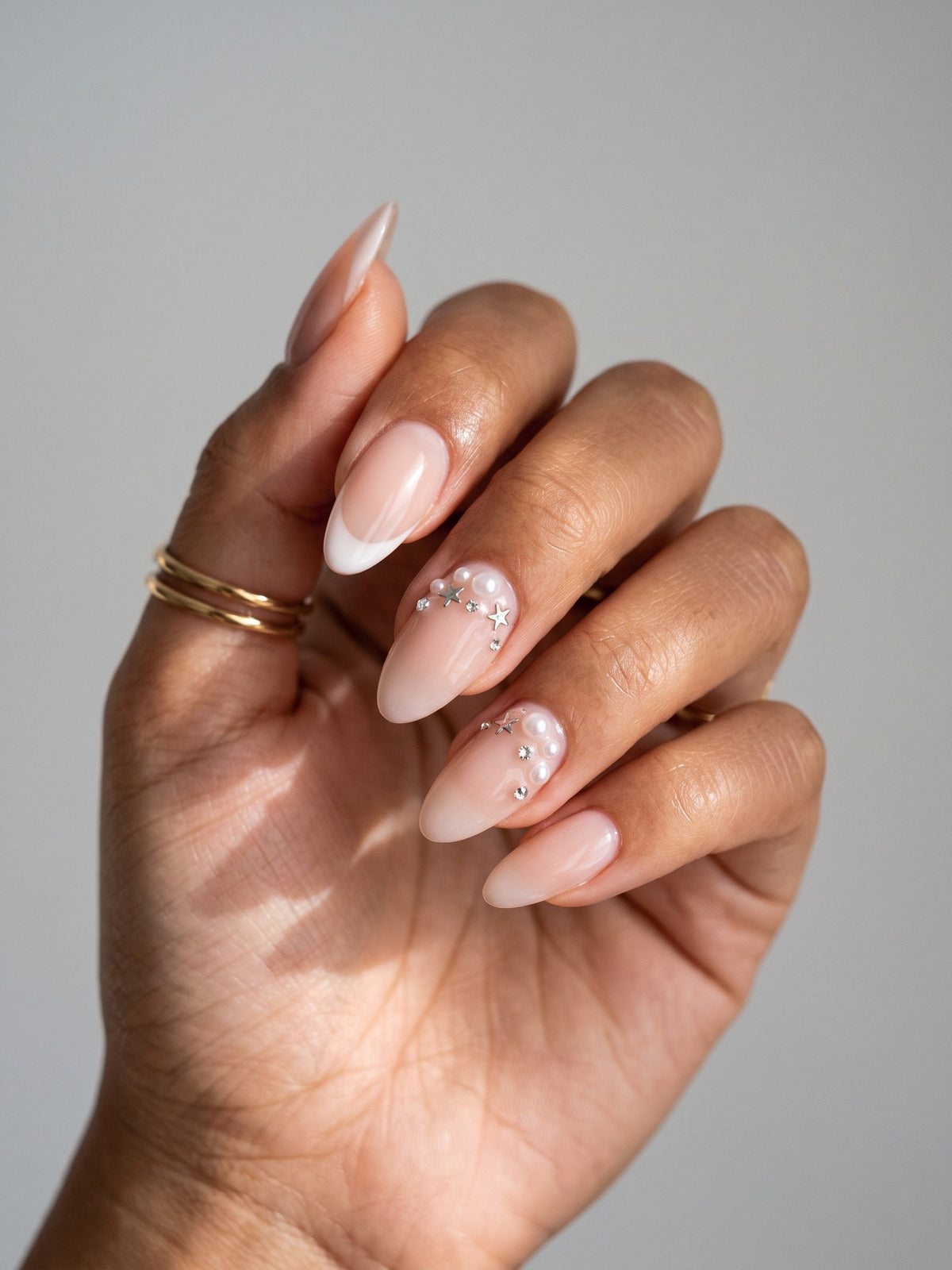 Pearl, star and crystal nail add-ons at Kingdom of Beauty, Abu Dhabi