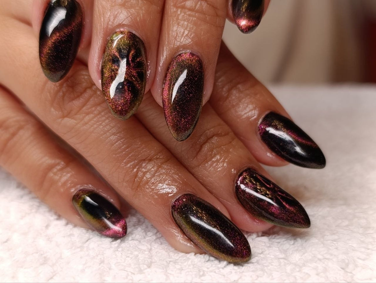 Magnetic cat-eye nail art at Kingdom of Beauty, Abu Dhabi