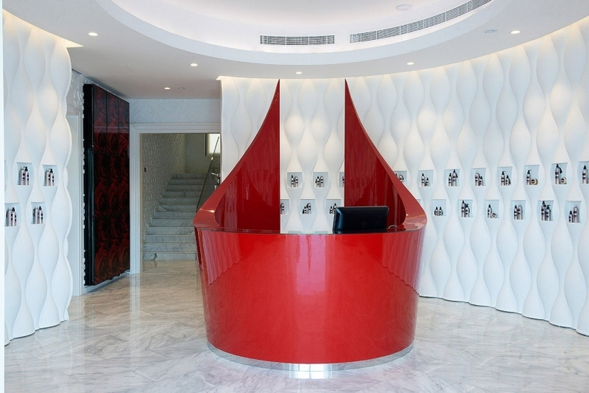 The reception desk at Kingdom of Beauty, Abu Dhabi